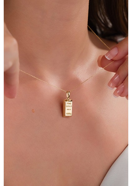 14 Ayar Altın Külçe Kolye fiyatları