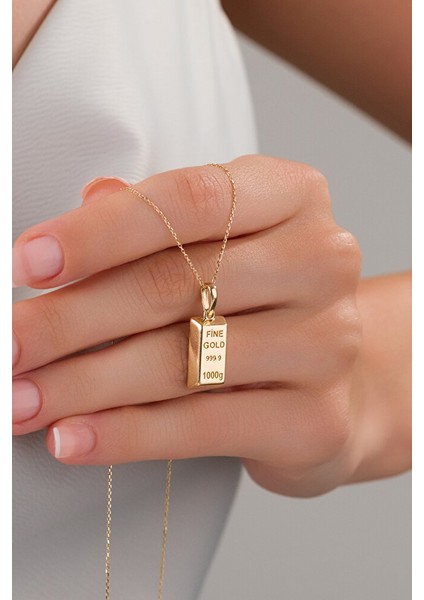 14 Ayar Altın Külçe Kolye modelleri