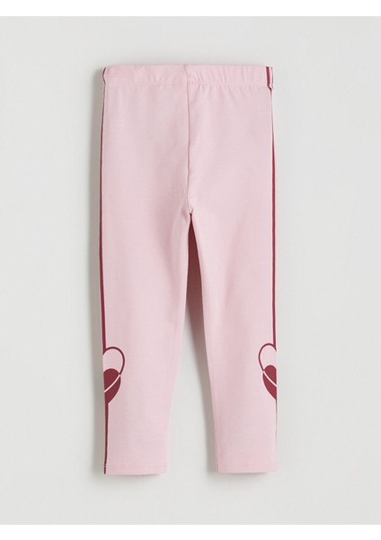 Yeni Sezon Beli Lastikli Kalp Baskılı Kız Çocuk Tayt modelleri