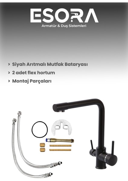 Siyah Krom Arıtmalı Eviye Bataryası fırsatları