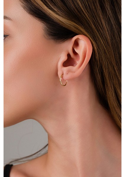 14 Ayar Altın S Boy Zarif Soft Halka Küpe