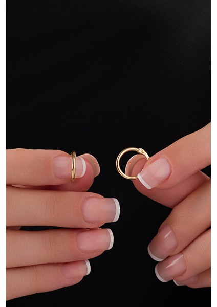 14 Ayar Altın S Boy Zarif Soft Halka Küpe modelleri