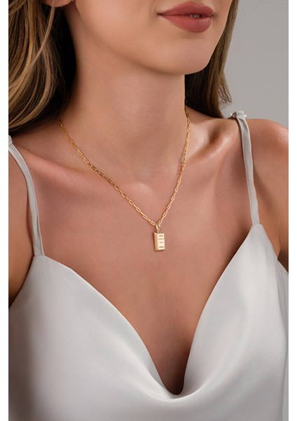 14 Ayar Altın Ataç Külçe Kolye