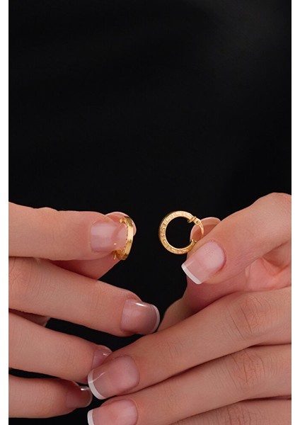 14 Ayar Altın Zarif Grek Halka Küpe modelleri