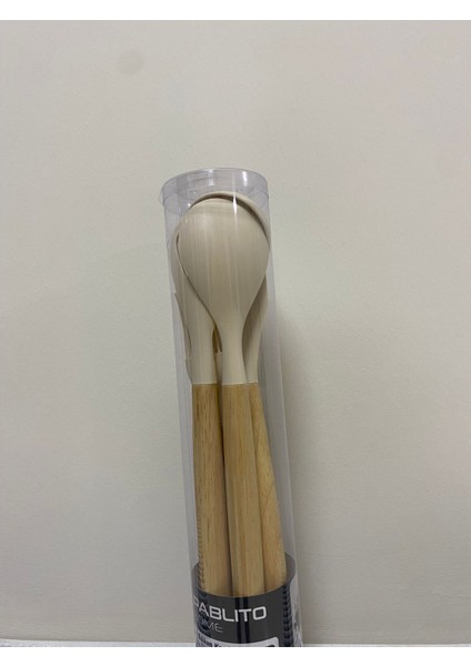 Pablitohome 5 Parça Bambu Saplı Slikon Kaşık Seti