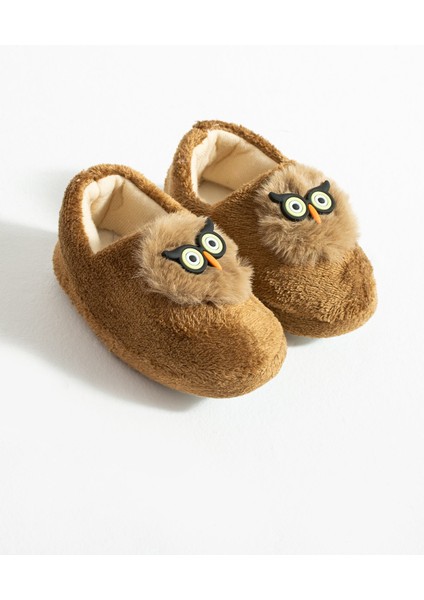 Erkek Çocuk Panduf Ev Patiği Pamuk Astarlı Baykuş Figür Ev Kreş Ayakkabısı Sevimli Baykuş fırsatları