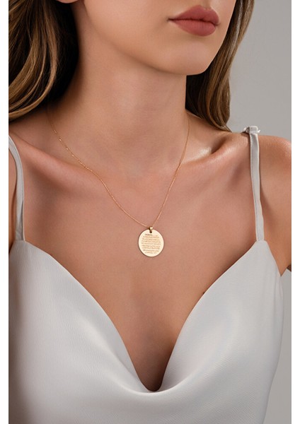 14 Ayar Altın Ayetel Kürsi Kolye