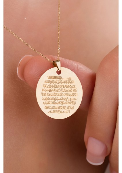 14 Ayar Altın Ayetel Kürsi Kolye modelleri