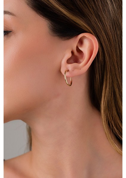 14 Ayar Altın Medium Soft Halka Küpe