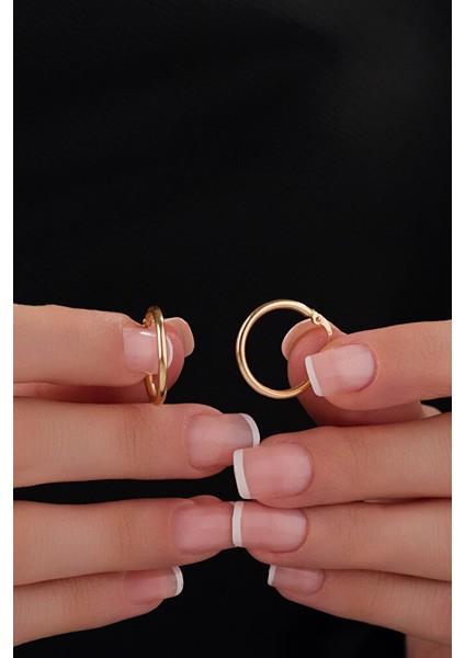 14 Ayar Altın Medium Soft Halka Küpe modelleri