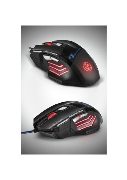 7635 X7 Rgb LED Işıklı Gaming Mouse / 7 Tuşlu Oyuncu Mouse / 1200/1600/2400 Dpı / Kumaş Kablo