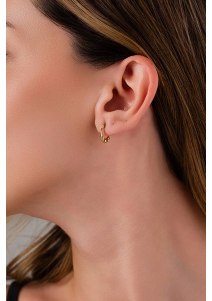 14 Ayar Altın Balmumu Model Halka Küpe