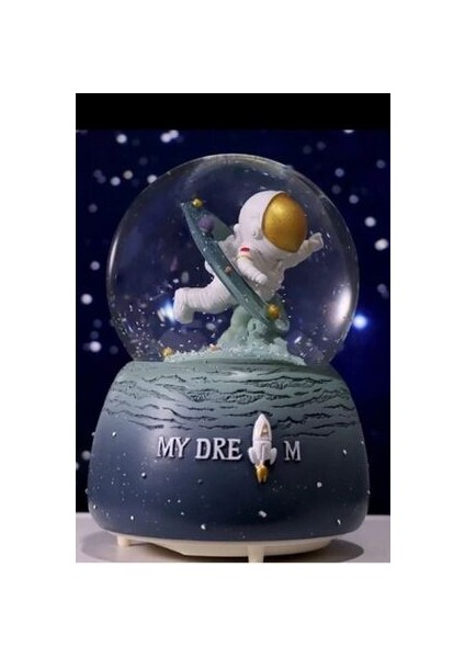 Astronot Hayalim Işıklı Müzikli Orta Boy Kar Küresi modelleri