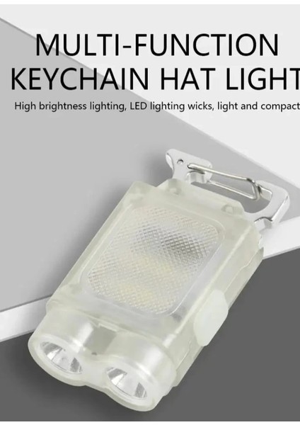 V15 Edc El Feneri 1200LM Anahtarlık Işık Tip-C Şarj Edilebilir Taşınabilir Mini Torch Mıknatıs Klips ile Kamp Cep Fener