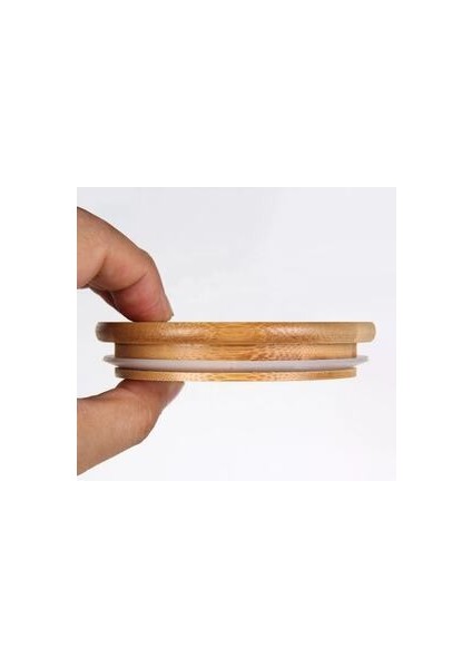 Ahşap Vakumlu Bambu Kapaklı Kulak Pamuğu ve Pamuk Kavanozu Cam 2 Li Set modelleri