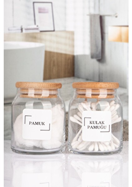 Ahşap Vakumlu Bambu Kapaklı Kulak Pamuğu ve Pamuk Kavanozu Cam 2 Li Set indirimleri
