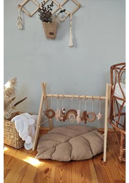 Boho Ahşap Baby Oyun Salonu Antrenman Oyuncağı - Baby Gym (Oyuncak ve Minder Hariç) modelleri