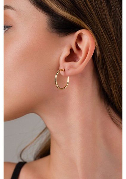 14 Ayar Altın Large Soft Halka Küpe