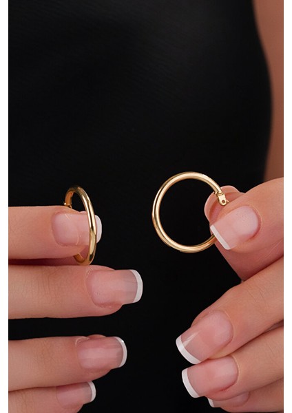 14 Ayar Altın Large Soft Halka Küpe modelleri