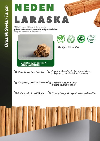 Organik Seylon Çubuk Tarçın 50G fiyatları