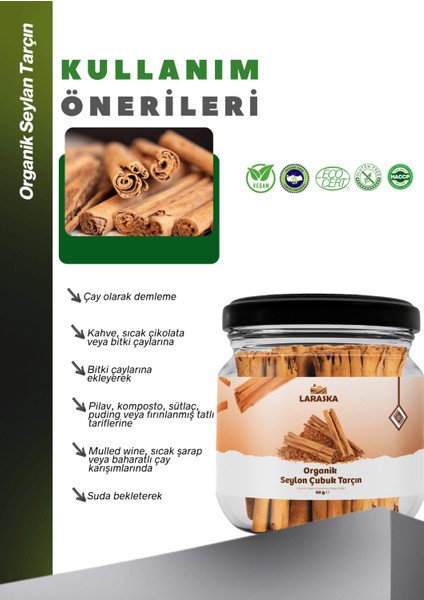 Organik Seylon Çubuk Tarçın 50G modelleri