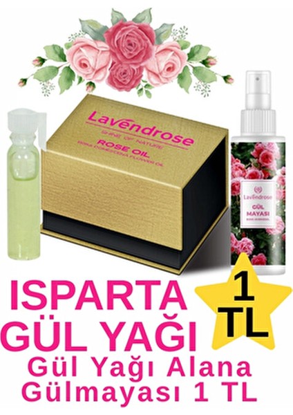 Gerçek Saf Gül Yağı 1 ml Isparta Gülünden Elde Edilmiştir. Analiz Sertifikalı %100 Saf ve Doğaldır.