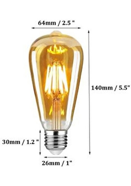 Dekoratif Retro Rustik Ampül E27 Standart Duy 220V Ev Cafe Aplik Abajur Tavan Ampülü St-64 fırsatları