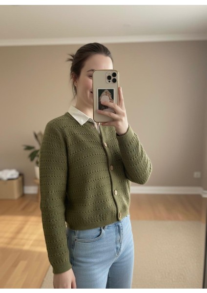 Ajurlu Kadın Hırka Yeşil fiyatları