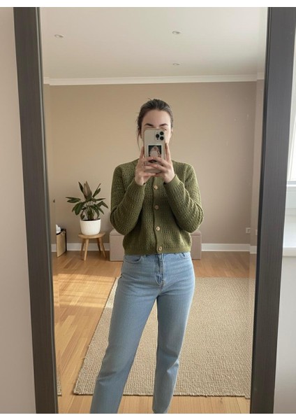 Ajurlu Kadın Hırka Yeşil modelleri