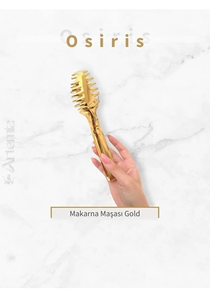 Osiris Titanyum Gold 1 Adet Servis Sunum Makarna Maşası