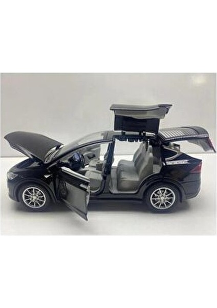 Oyuncak Tesla Araba Die Cast Model Metal Koleksiyon 21 cm Araç Sesli Çek Bırak Demir Araba