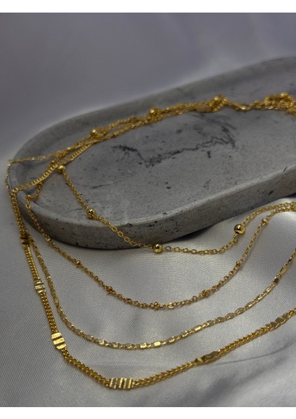 Melora Çok Sıra Gold Kolye modelleri