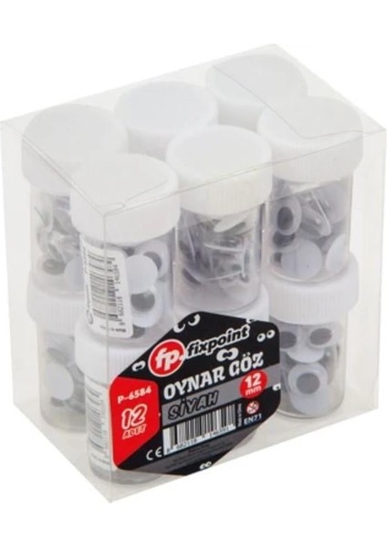 Fixpoint Oynargöz 12MM Siyah 12’li Paket