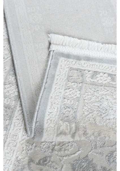 Klasik Medalyon Tasarımlı Pamuk Tabanlı Salon - Oturma Odası Gri Renk Halı fiyatları