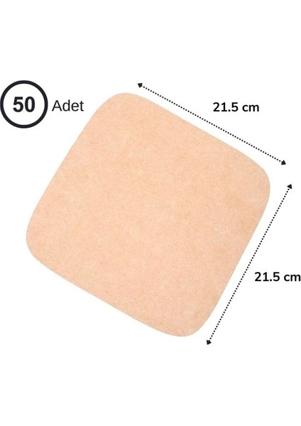 50 Adet Air Fryer Pişirme Kağıdı Tek Kullanımlık Yağ Su Geçirmez Yapışmaz Deliksiz Düz Kare Model (5067) modelleri