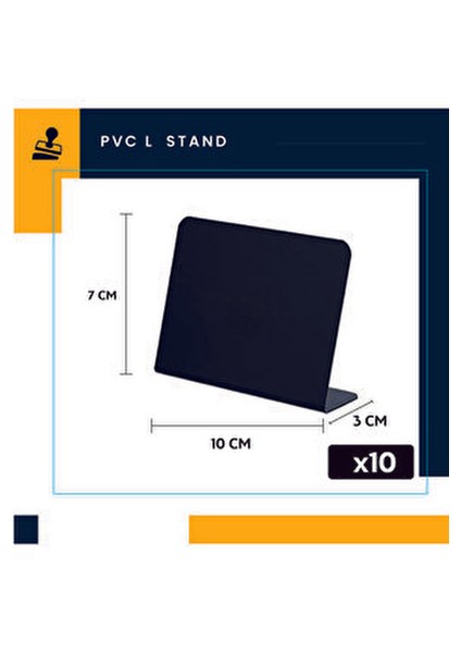 Pvc Küçük L Kara Tahta Stand 7X10 cm , Pastane,fırın,büfe,parti Masa Stand, Yazması Kolay