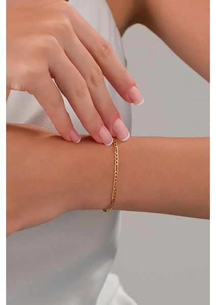 14 Ayar Altın Figaro Bileklik