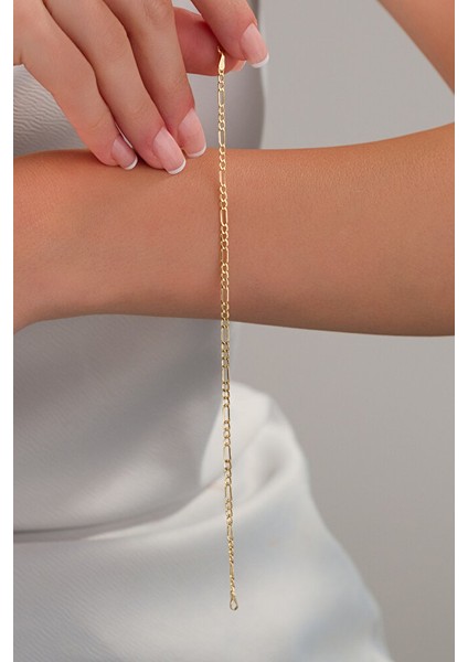 14 Ayar Altın Figaro Bileklik modelleri