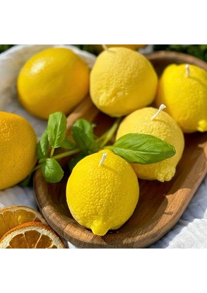 Limon Görünümlü Limon Kokulu Doğal Soya Wax Mum – Dekoratif & El Yapımı ( 2 Adet) fiyatları