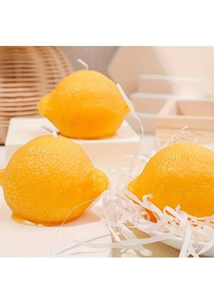 Limon Görünümlü Limon Kokulu Doğal Soya Wax Mum – Dekoratif & El Yapımı ( 2 Adet) modelleri