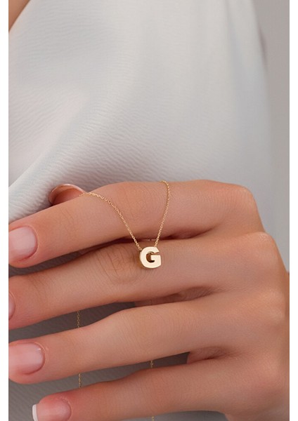 14 Ayar Altın 3 Boyutlu G Harfli Kolye modelleri