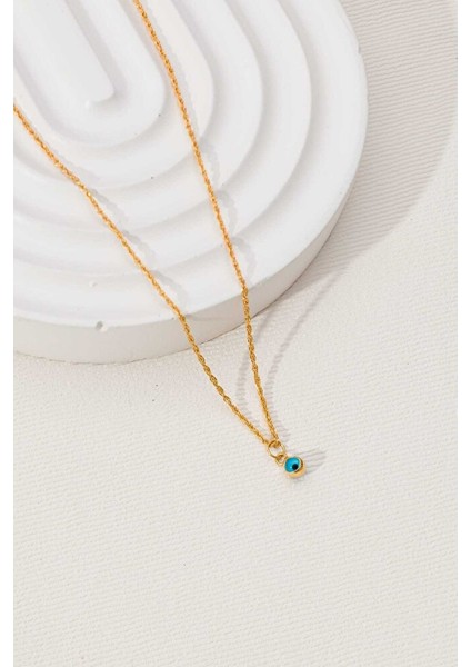 14 Ayar Altın Mavi Gözlü Burgu Kolye modelleri