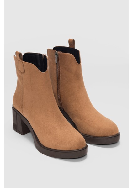 Wony Kalın Topuk Süet Kadın Bot-Taba Süet fırsatları