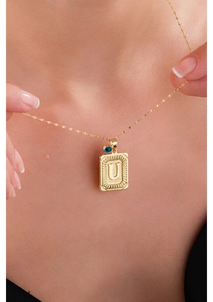 14 Ayar Altın Vintage U Harfli Kolye fiyatları