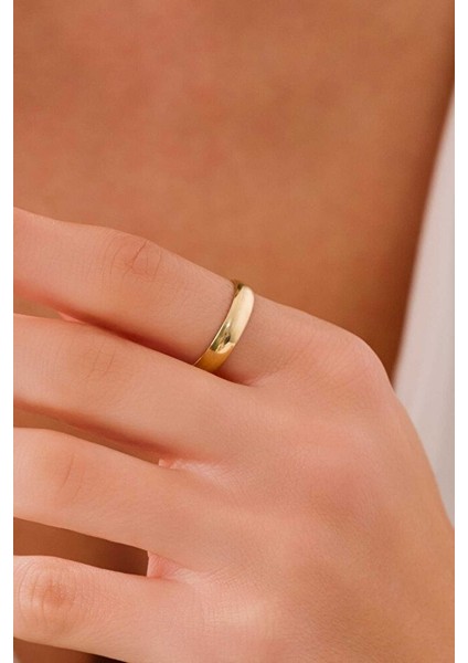 14 Ayar Altın 4mm Alyans Yüzük