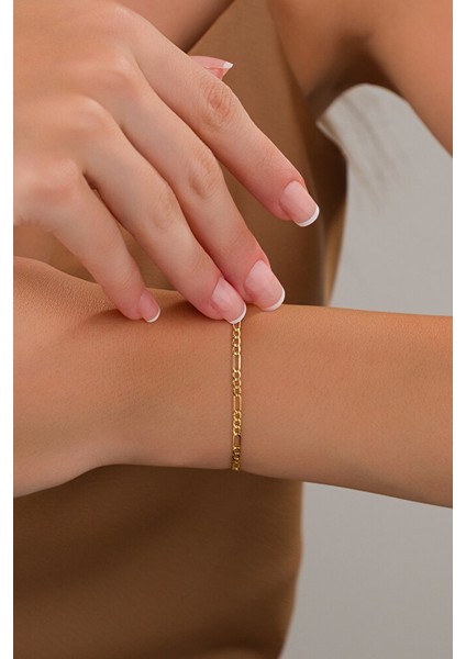 14 Ayar Altın Figaro Model Bileklik