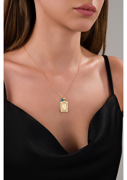 14 Ayar Altın Vintage O Harfli Kolye