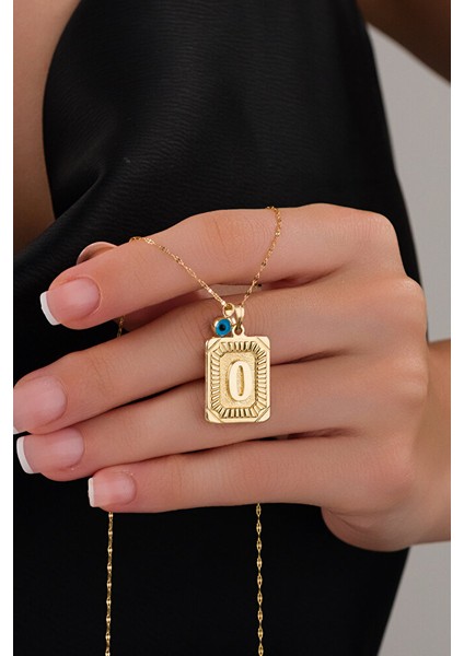 14 Ayar Altın Vintage O Harfli Kolye modelleri