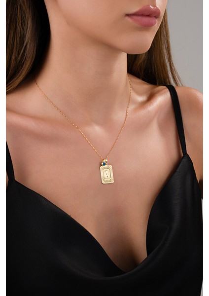 14 Ayar Altın Vintage A Harfli Kolye