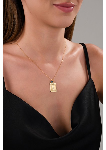 14 Ayar Altın Vintage J Harfli Kolye